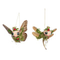 Woodland dragonfly and butterfly ornaments in brown - assorted