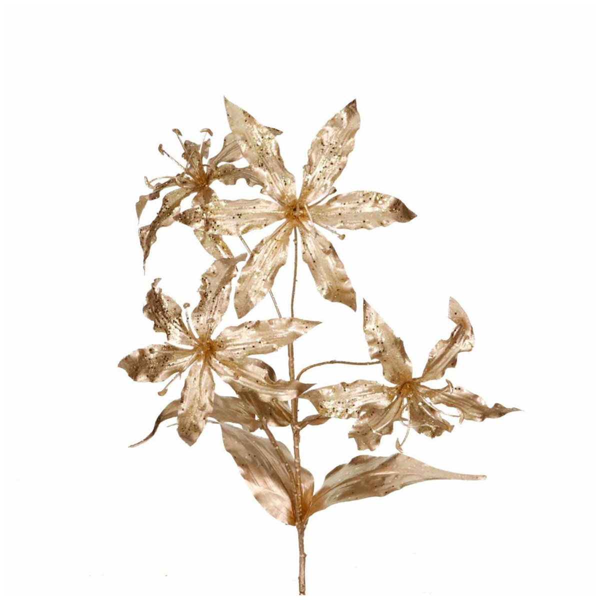 Golden Lily Stem with delicate flowers - 87 cm