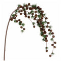 Goodwill M&G A single artificial hanging pine branch / stem with brown pinecones and green needles, 99cm, curving gracefully over a white background.