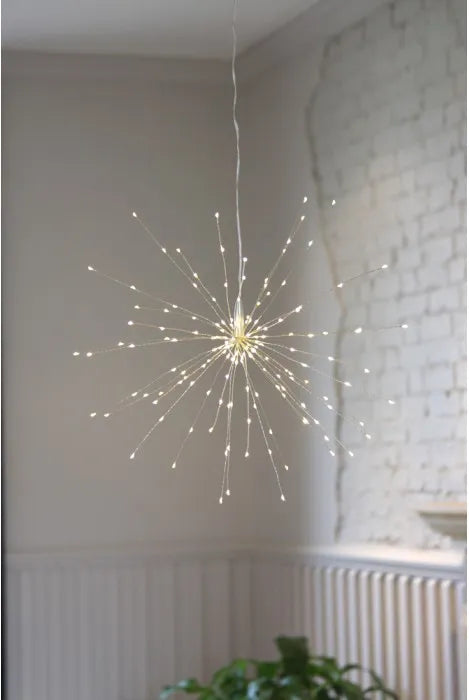Large Starburst Hanging Light - Silver