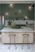 Large Starburst Hanging Light - Copper
