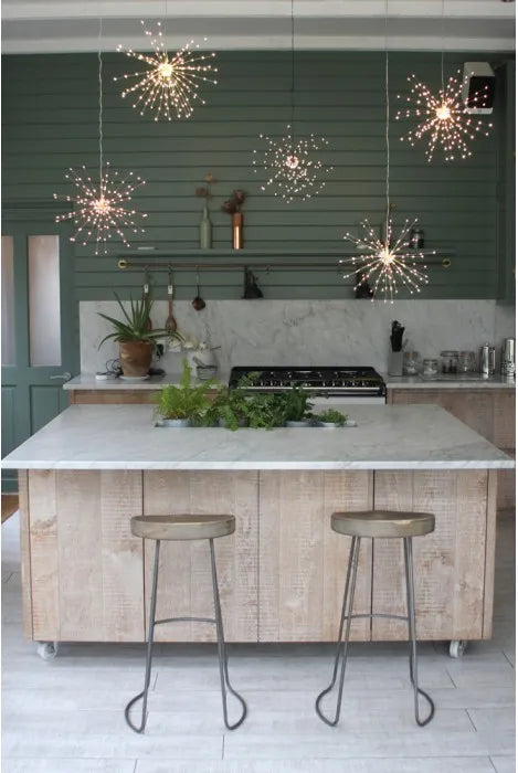 Large Starburst Hanging Light - Copper