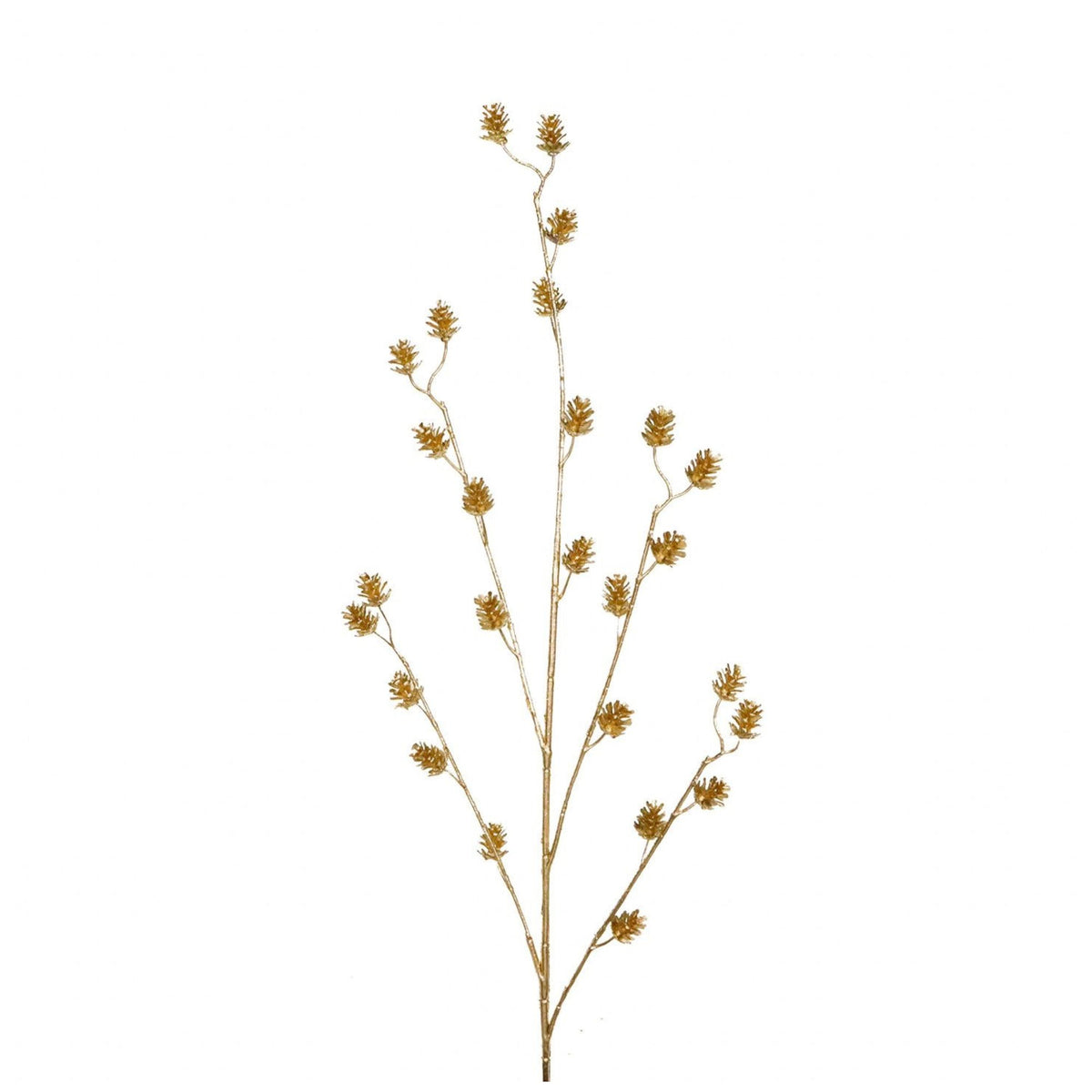 Tiny Pinecone Stem Metallic Gold 80cm