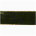 Goodwill M&G christmas olive green velvet ribbon with gold thread edging, with wired edge - 6.4 cm, shown against a plain white background.