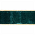 Goodwill M&G christmas teal green velvet ribbon with gold thread edging, with wired edge - 6.4 cm, shown against a plain white background.
