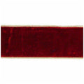 Goodwill M&G christmas deep red (burgundy) velvet ribbon with gold thread edging, with wired edge - 6.4 cm, shown against a plain white background.