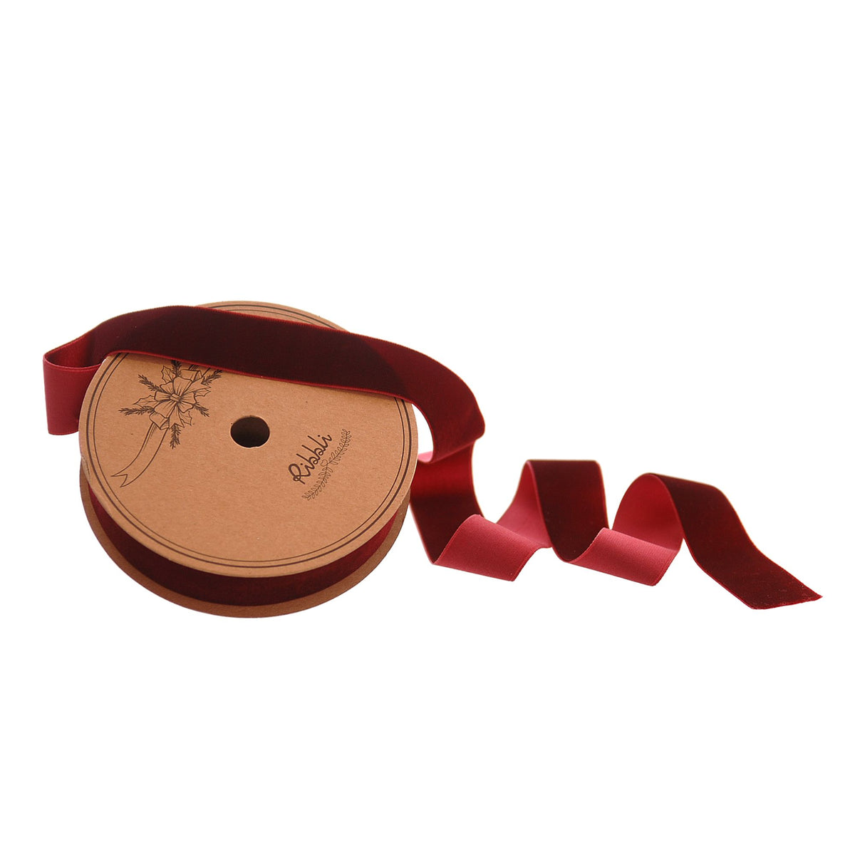 Burgundy Velvet Ribbon 2.5 cm × 9 m