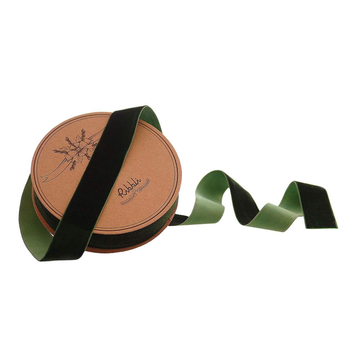 Dark Green Velvet Ribbon 2.5 cm x 9 m