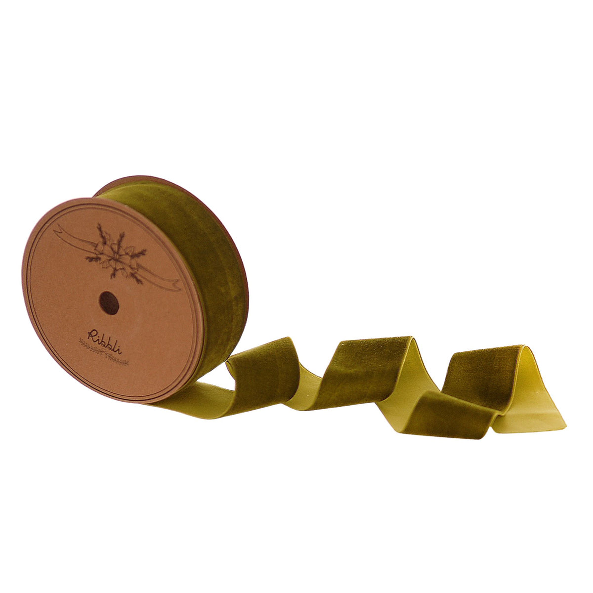 Olive Green Velvet Ribbon 3.8 cm × 9 m