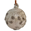 Aged silver beaded branchglass Christmas bauble 
