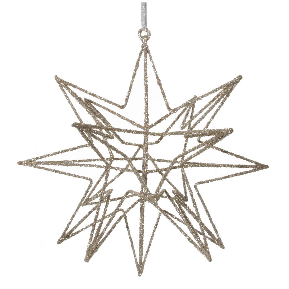 Metal 3D Star in Champagne - 25 cm