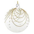 Clear Glittered Glass Bauble - 10 cm