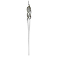 Clear Silver Glittered Spiral Glass Icicle - 19 cm