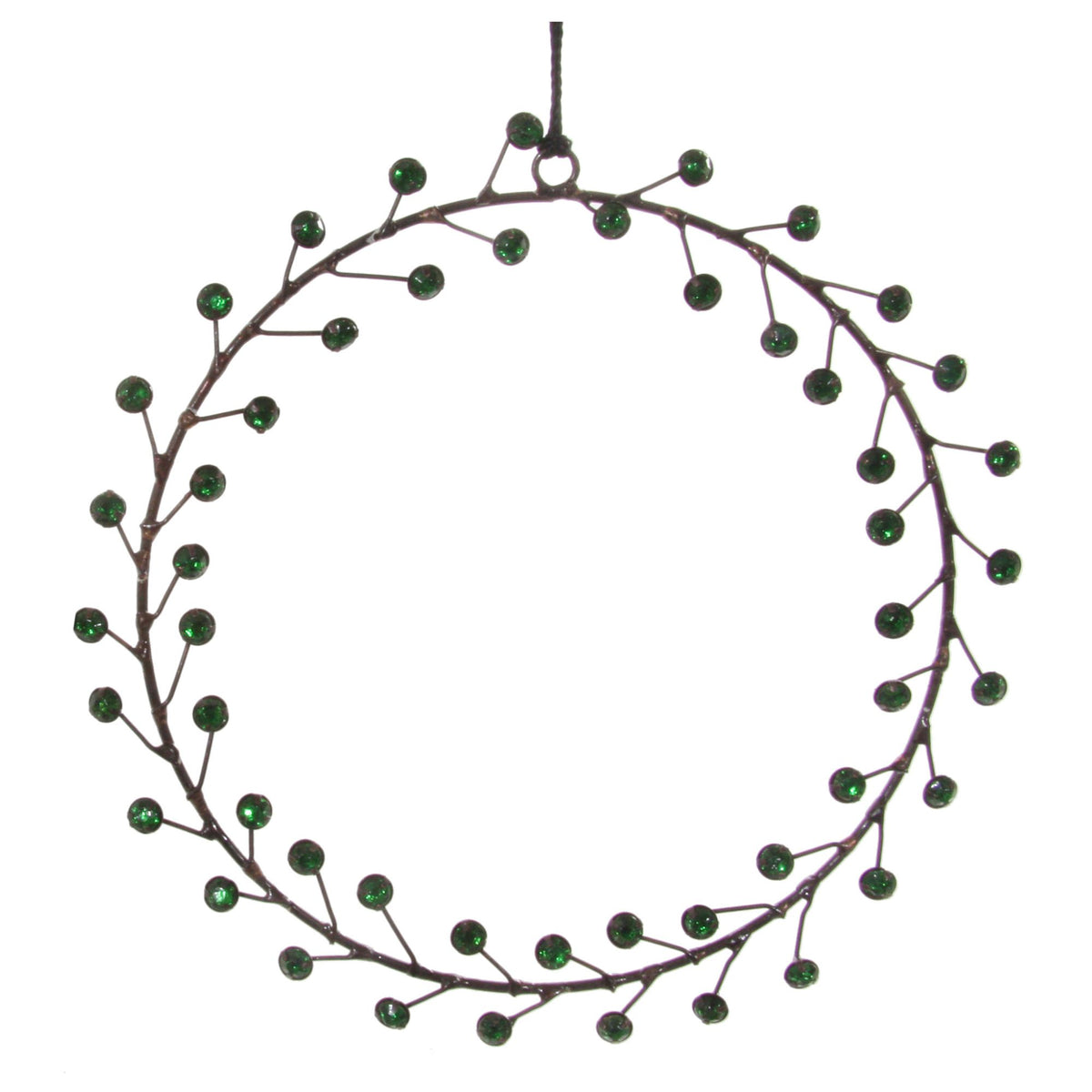 Green Jewel Metal Wreath - 18 cm