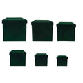 Deep green (emerald) velvet square boxes (set of 6) 