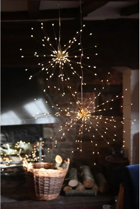Large Starburst Hanging Light - Copper