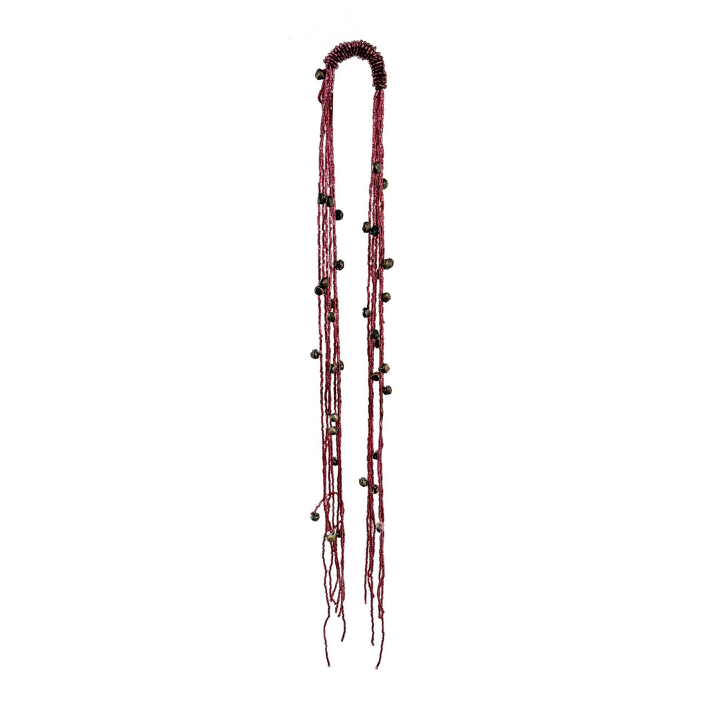 Red Beaded Bell Garland - 1 m