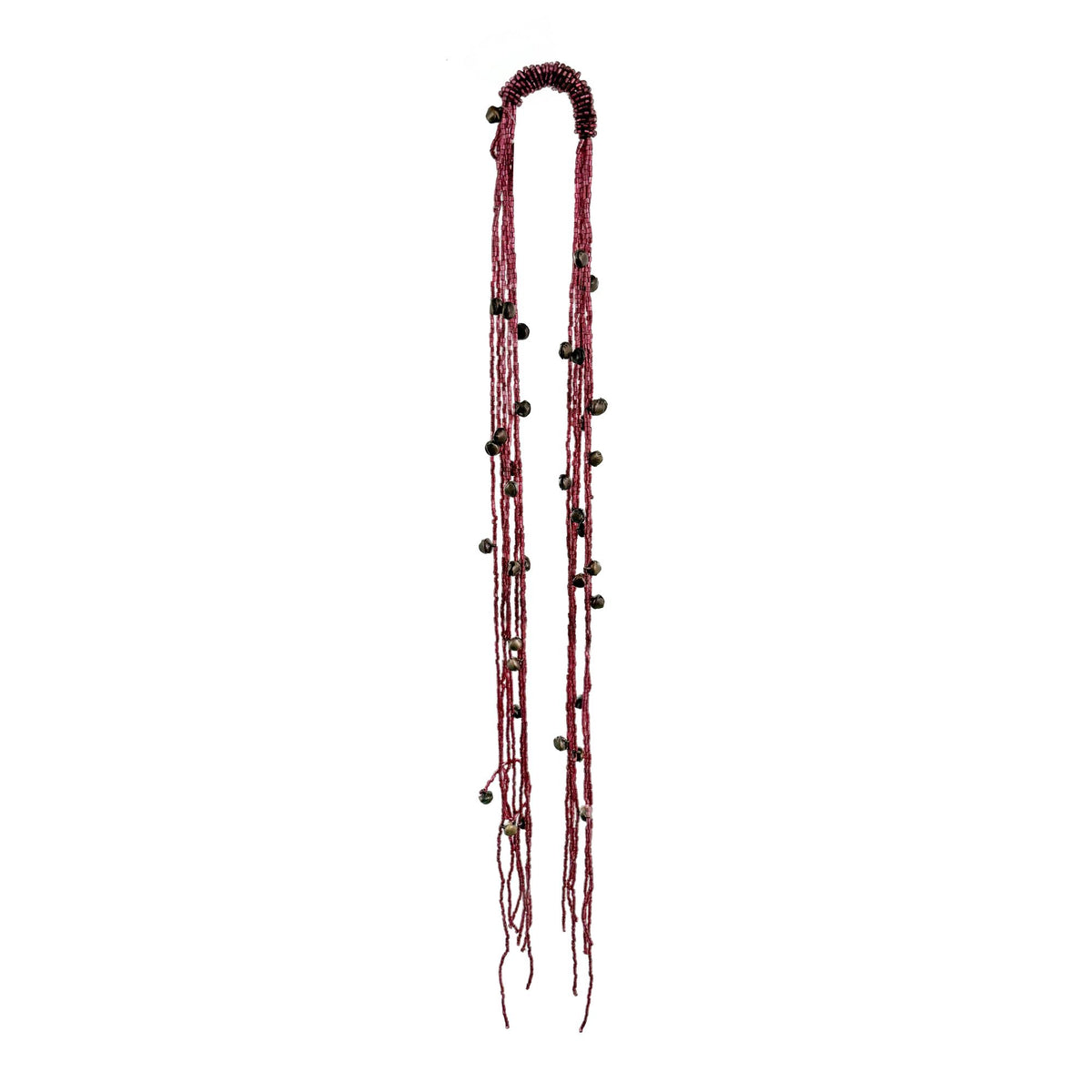 Red Beaded Bell Garland - 1 m