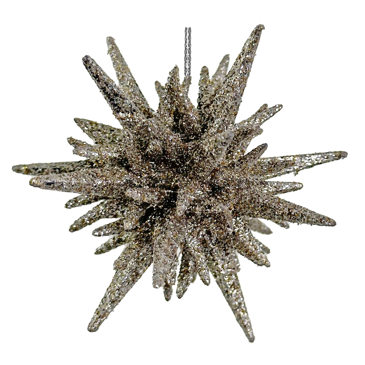 Silver Glittered 3D Star - 9 cm