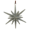 Silver Glittered Glass Snowflake - 11 cm