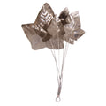 Silver Metal Ivy Leaves - 6 pcs