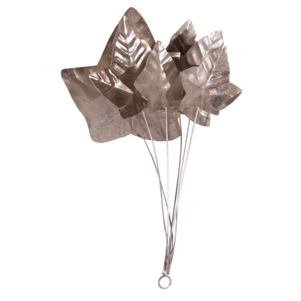 Silver Metal Ivy Leaves - 6 pcs
